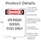 Signmission Portrait On Road Diesel Fuel Only Danger Sign, Aluminum, 10in W x 14in L, 2PK OS-2PACK-DS-A-1014-V-1127 - alternate 2